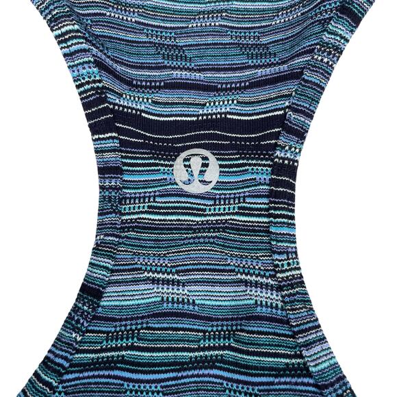LULULEMON Cool Racerback Tank Sz 10 Space Dye Twist Naval Blue Peacock - Picture 5 of 5